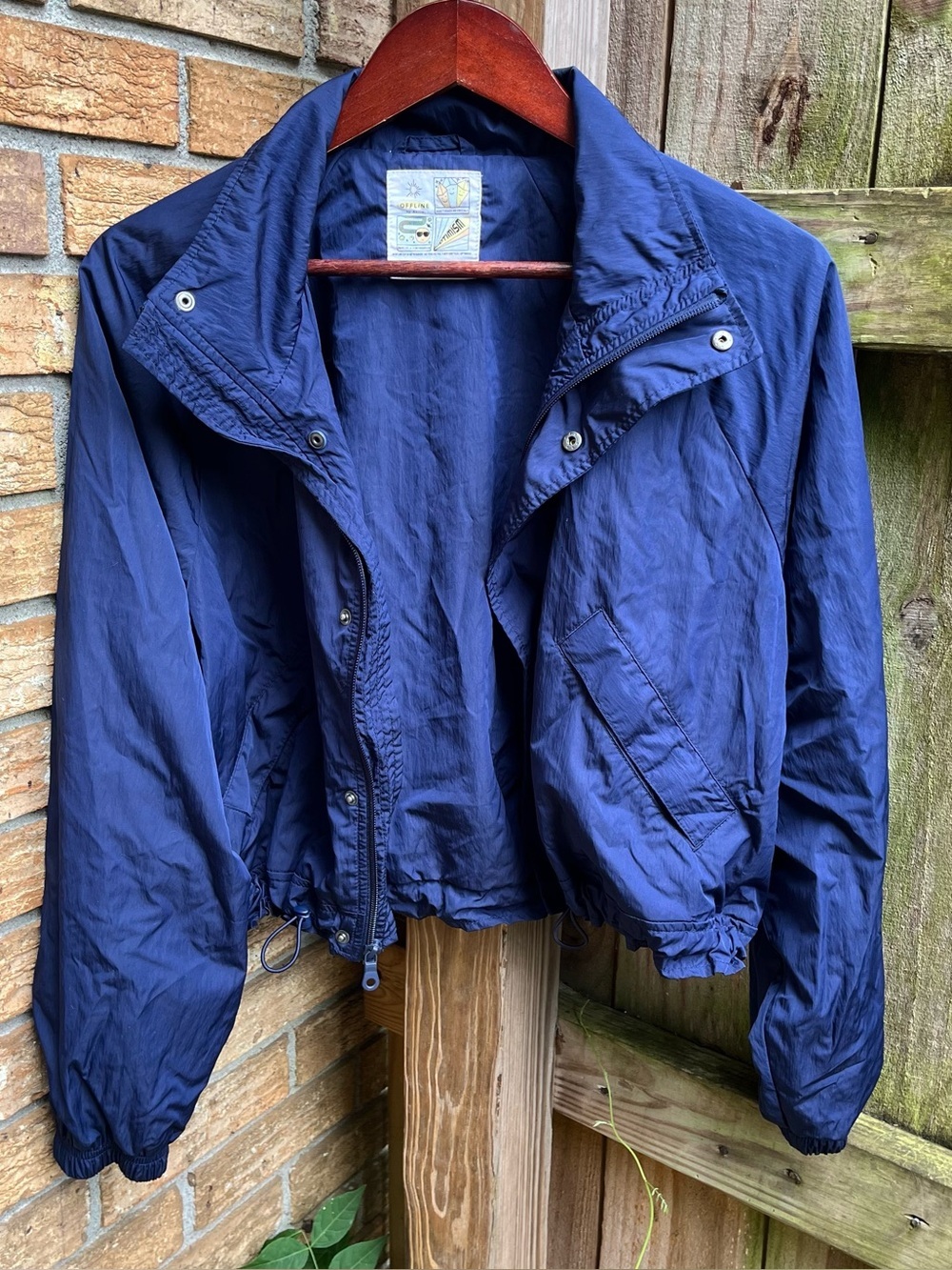 Offline by Aerie Navy Blue Cropped Active Jacket Hiking Outdoors
